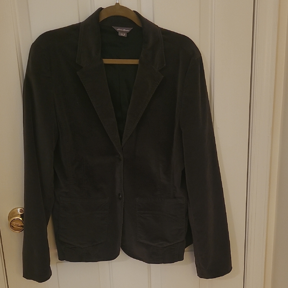 Eddie Bauer Olive Green Velvet Blazer